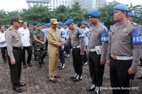 Gubsu Pimpin Apel Gelar Pasukan Operasi Patuh Toba 2017